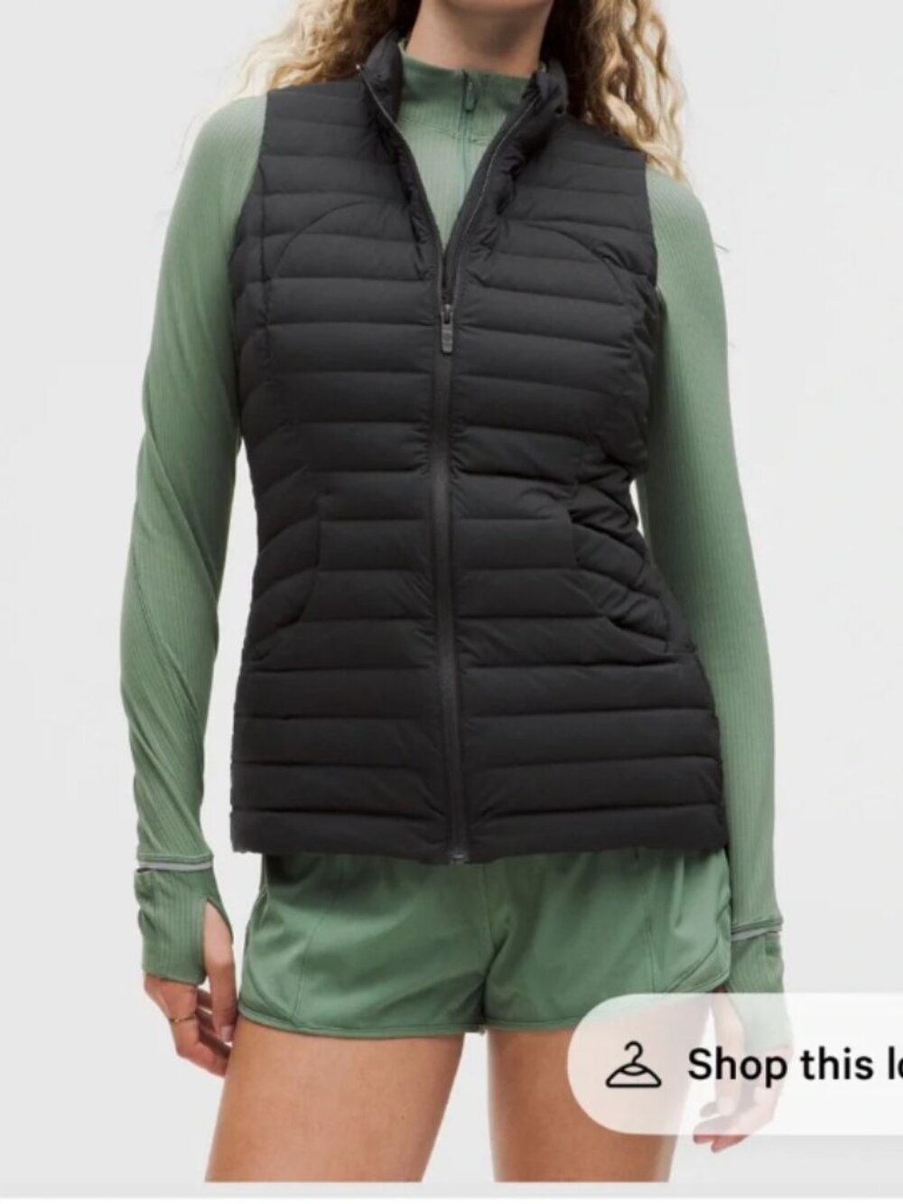 Lululemon Black pack it down Vest - Size 12